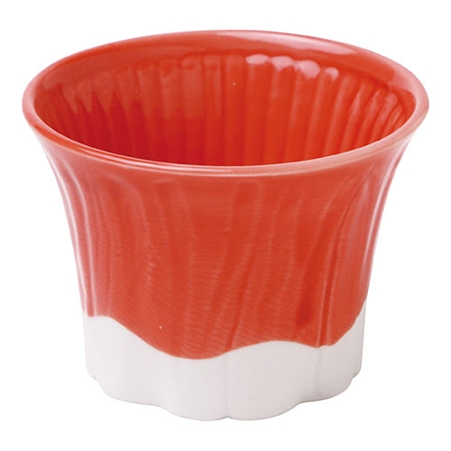 Yamako sake glass Mount Fuji sake cup Ochoco Pottery(Minoware) Red made Japan