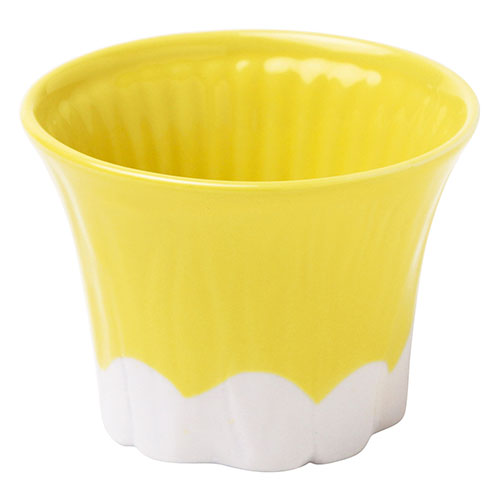 Yamako sake glass Mount Fuji sake cup Ochoco Pottery(Minoware) yellow made Japan