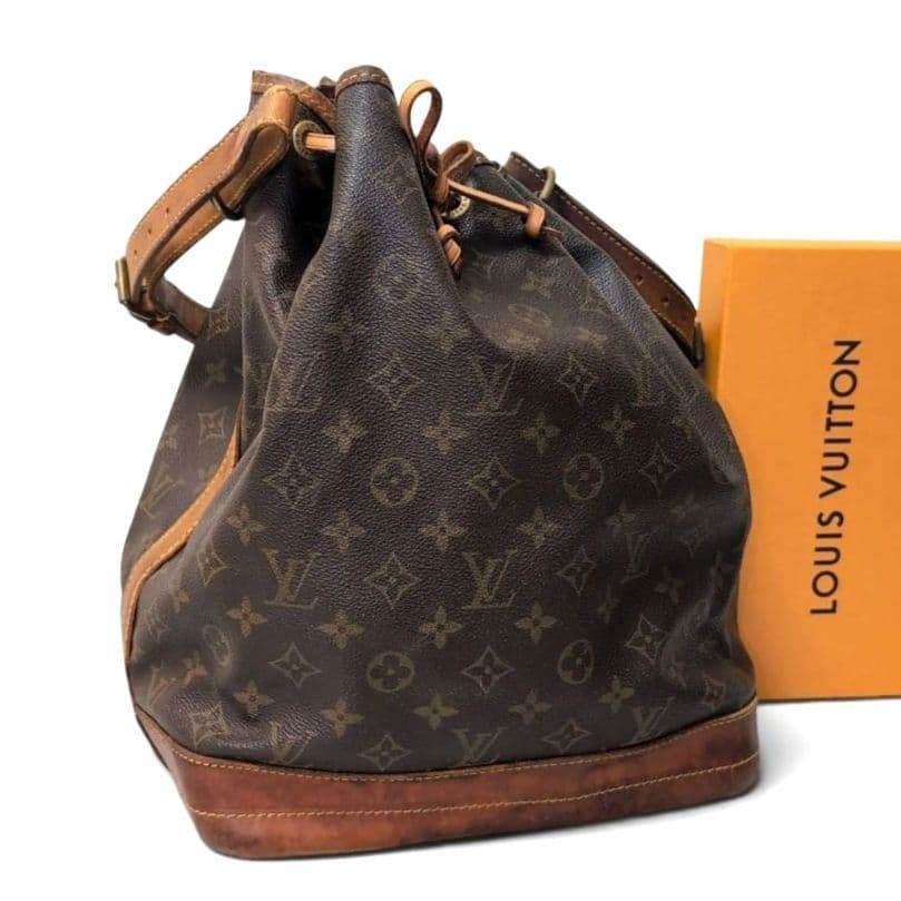 Louis Vuitton Noe Monogram Brown Drawstring Style Shoulder Bag Handbag