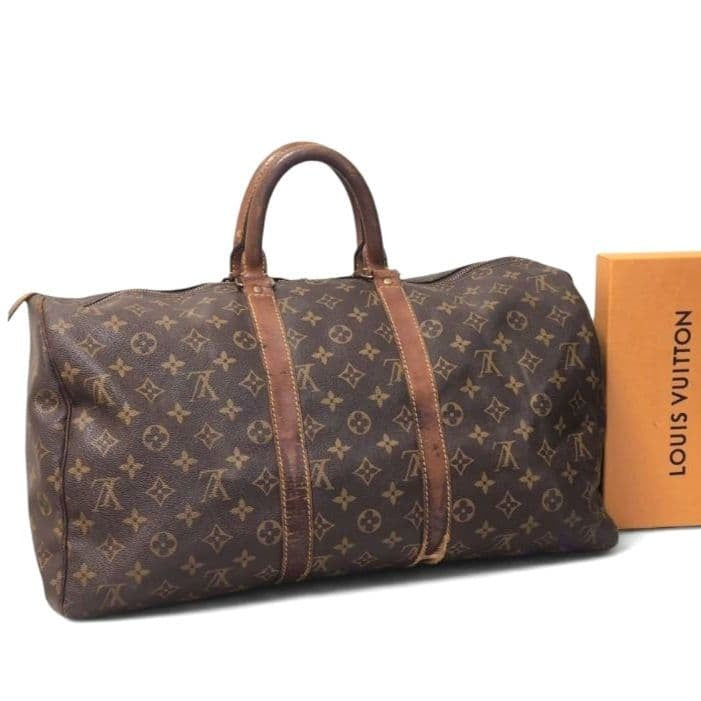 Louis Vuitton Monogram Keepall 45 Authenticated Brown Boston Bag Travel Bag　