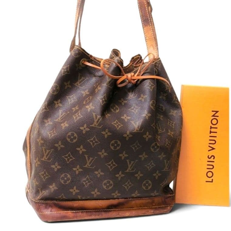 Louis Vuitton Noe Monogram Brown Drawstring Style Shoulder Bag Handbag