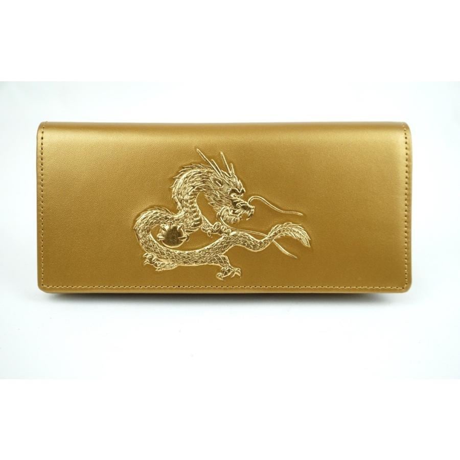 EMPEROR DRAGON bi-fold Long wallet Leather Gold Master craftsmanship made JAPAN