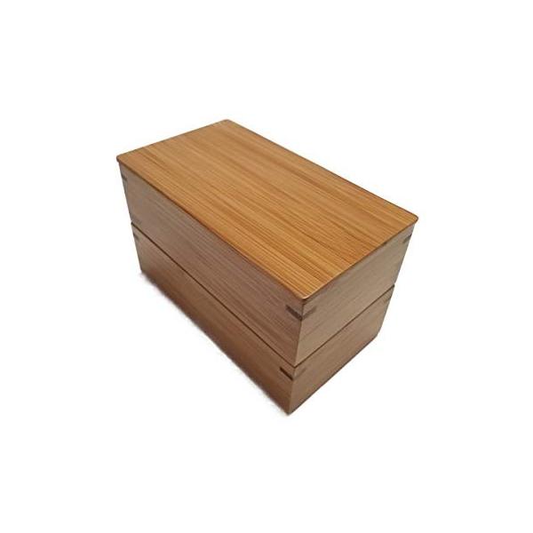 KIKUSUI luxury lunch box 2-tier Bento wooden box Japanese Susu bamboo