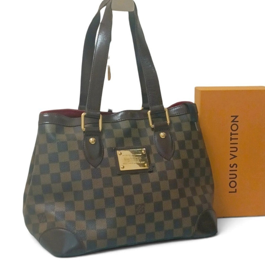 Louis Vuitton Damier Hampstead MM Brown Tote Bag Shoulder Bag Handbag