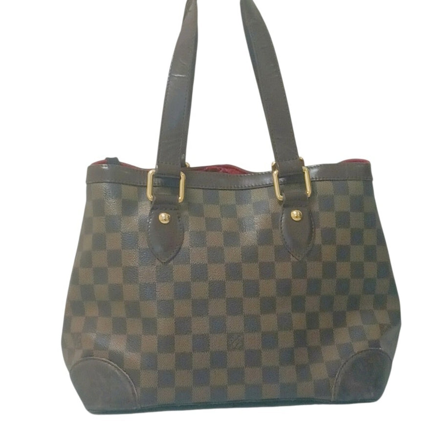 Louis Vuitton Damier Hampstead MM Brown Tote Bag Shoulder Bag Handbag