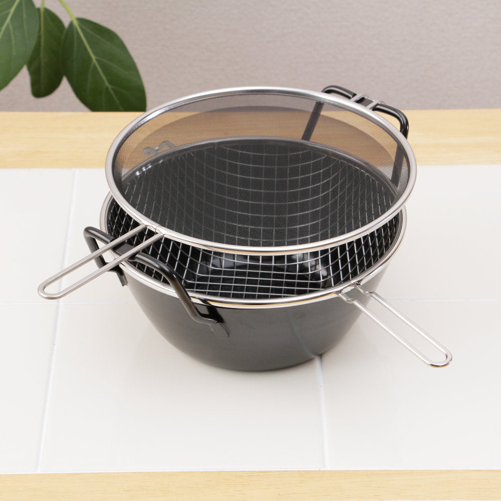 La base Iron frying pot 8.7"" IH compatible LB-089 Deep-frying tempura pot