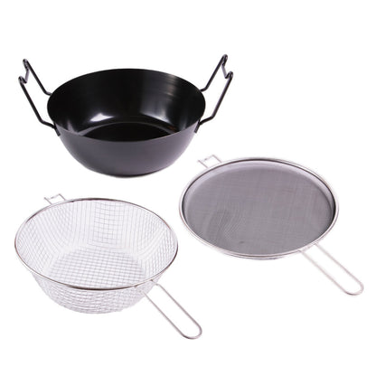 La Base Deep-frying tempura pot Iron pot 28cm IH compatible LB-090 Japan Made