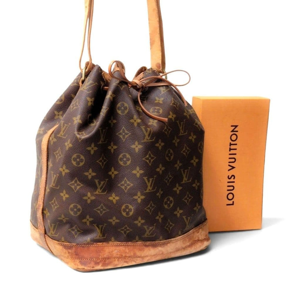 Louis Vuitton Noe Monogram Brown Drawstring Style Shoulder Bag Handbag