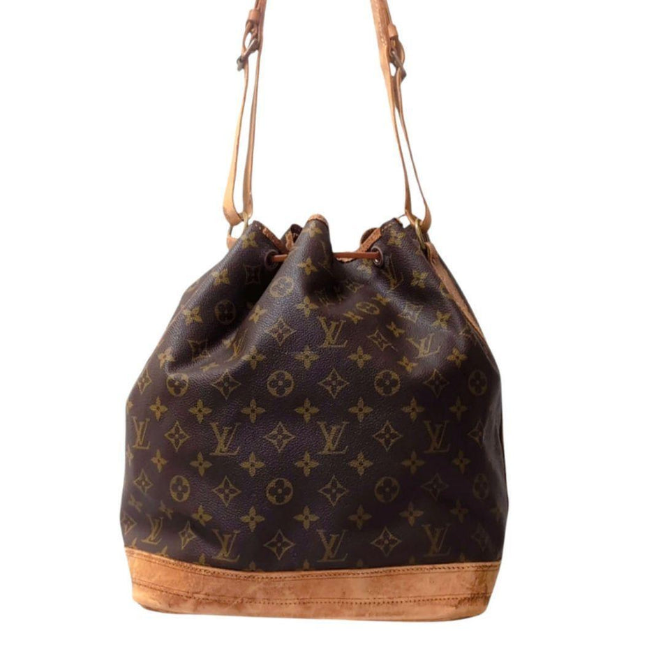 Louis Vuitton Noe Monogram Brown Drawstring Style Shoulder Bag Handbag