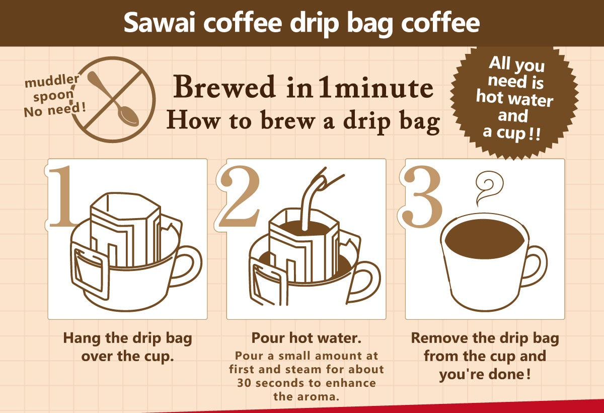 SAWAI Pour Over Coffee 90 Single Serve Pouches 13Drip for mag 3 types JAPAN