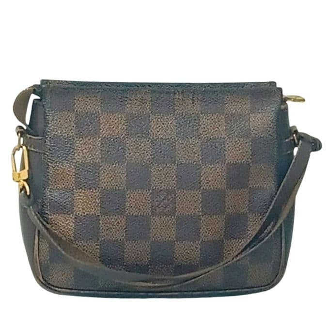Louis Vuitton Damier Trousse Brown Makeup Pouch Hand Bag